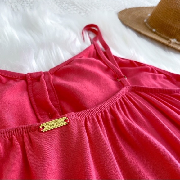 Beach Bunny Swimwear Mini Lace Dress Coral Pink For you Dress Tie Waist Coverup - Picture 7 of 16